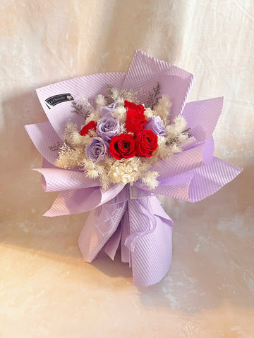 甜心可人兒 地久天長 9枝保鮮玫瑰花束｜保鮮花 永生花生日花束  preserved flower bouquet
