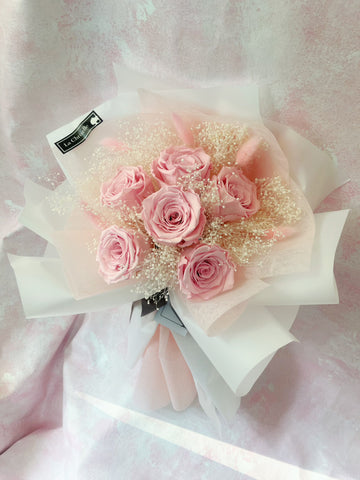 (情人節預訂）就是愛你～6 枝保鮮玫瑰花 永生花 束  Forever  Love Preserved Rose  Flower Bouquet