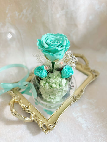 （情人節預訂)Tiffany Blue 玫瑰花園保鮮花永生花禮 Mint Green Preserved Flowers