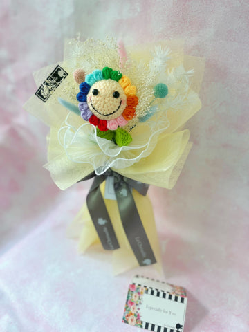 彩虹微笑太陽手鈎花束 Rainbow Smile graduation bouquet