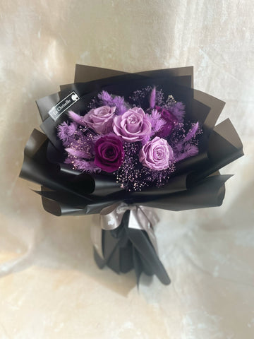 5 枝紫色 保鮮玫瑰花束｜保鮮花 永生花生日花束 5 Purple roses Bouquet