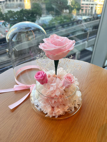 （情人節預訂）粉紅玫瑰花園保鮮花永生花禮 La Romance in Pink  Preserved Flowers