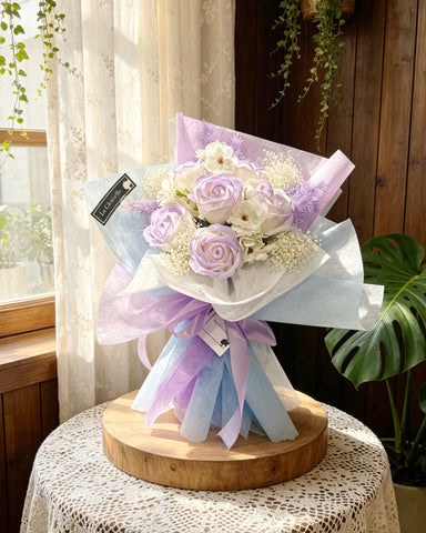 (番梘花）紫風 漸變紫畢業玫瑰花 乾燥花束 生日花束 畢業花束系列