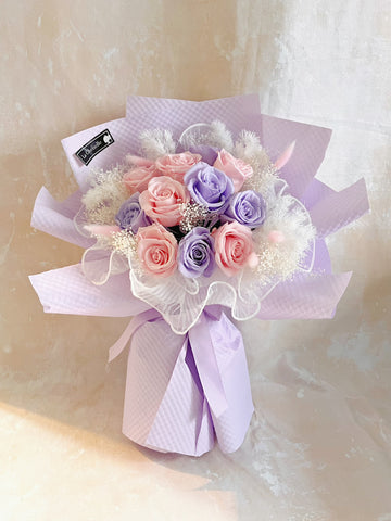 (情人節預訂)11 枝浪漫情人節 保鮮玫瑰花束｜保鮮花 永生花生日花束