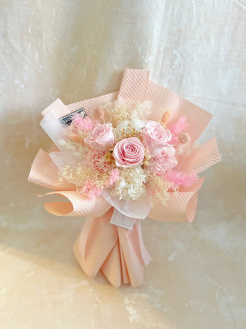 我愛你3 枝粉紅色保鮮玫瑰花束｜保鮮花 永生花生日花束 3 Preserved Rose Bouquet