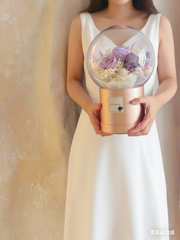 夢幻系-紫色告白氣球花束 生日求婚花桶保鮮花 永生花桶 Love Balloon Preserved Roses Bucket