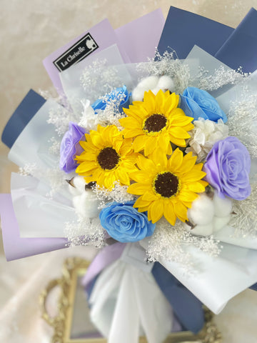 畢業花束系列—樂天 太陽花 乾燥花束 向日葵