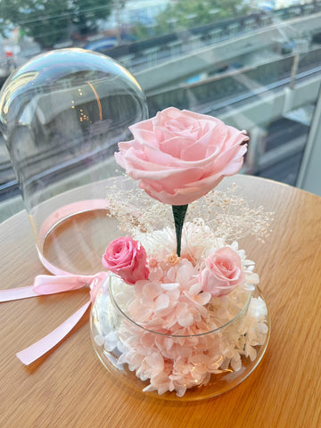 （情人節預訂）粉紅玫瑰花園保鮮花永生花禮 La Romance in Pink  Preserved Flowers
