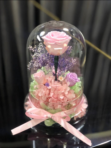 (情人節預訂) 浪漫之約保鮮花永生花禮 La Romance Pink Preserved Flower Gifts