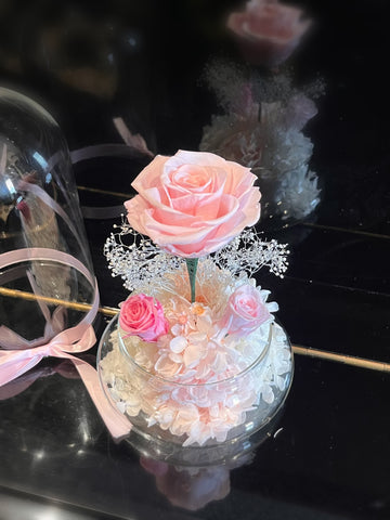 （情人節預訂）粉紅玫瑰花園保鮮花永生花禮 La Romance in Pink  Preserved Flowers