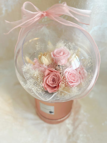 夢幻系-粉紅色告白氣球花束 生日求婚花桶保鮮花 永生花桶 Love Balloon Preserved Roses Bucket