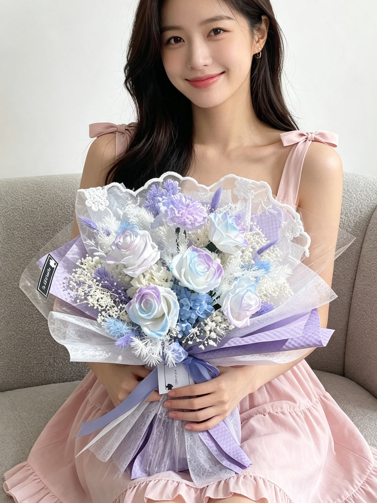 （現貨）永生花  夢幻七夕 6 枝保鮮玫瑰花束 生日花束 Preserved Flower Bouquet