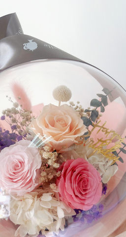 夢幻系-告白氣球花束 生日求婚花桶保鮮花 永生花桶 Love Balloon Preserved Roses Bucket