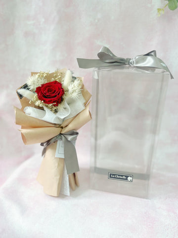 （情人節預訂）小驚喜-熱情紅小 保鮮瑰花束 永生花  Mini Surprise Red Preserved Rose Bouquet