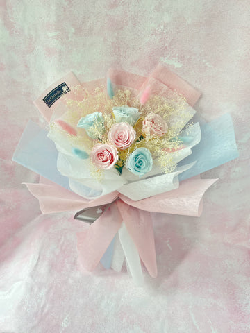 無盡的愛～6 枝保鮮玫瑰花 永生花 束  Forever  Love Preserved Purple Rose  Flower Bouquet