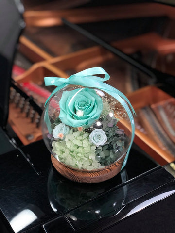浪漫 Tiffany  Blue 水晶球保鮮花 永生花 preserved flowers