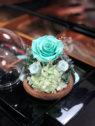 浪漫 Tiffany  Blue 水晶球保鮮花 永生花 preserved flowers