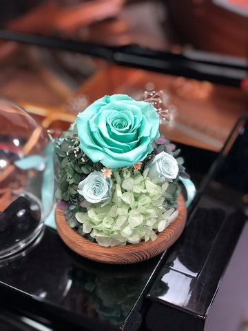 浪漫 Tiffany  Blue 水晶球保鮮花 永生花 preserved flowers