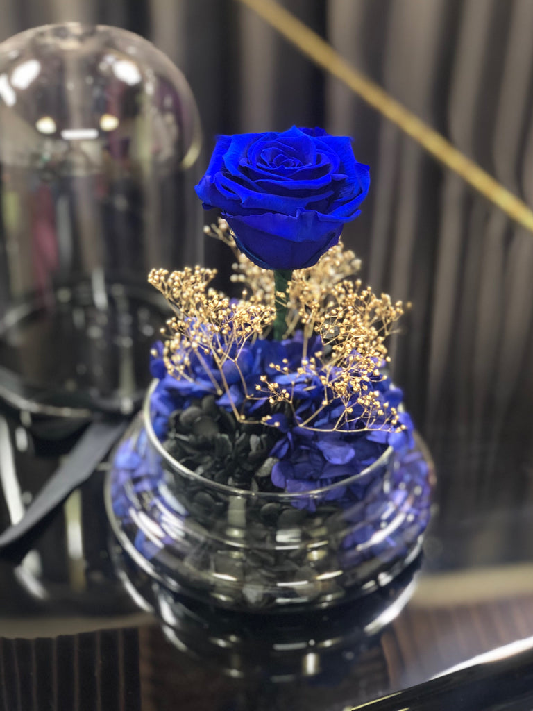 星際夜空藍色大玫瑰保鮮花永生花禮