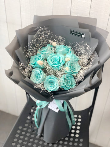 Tiffany Blue 保鮮玫瑰花束 永生花束