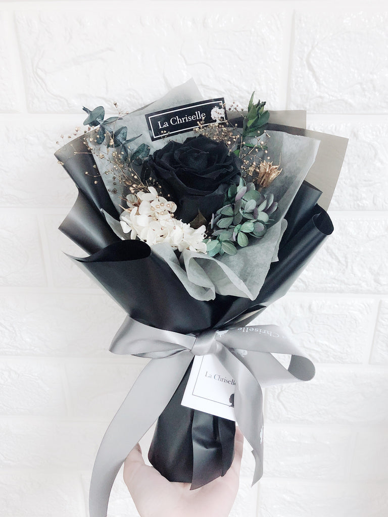 暗黑系迷你黑色保鮮玫瑰花束 Mini Surprise Black Preserved Rose Bouquet
