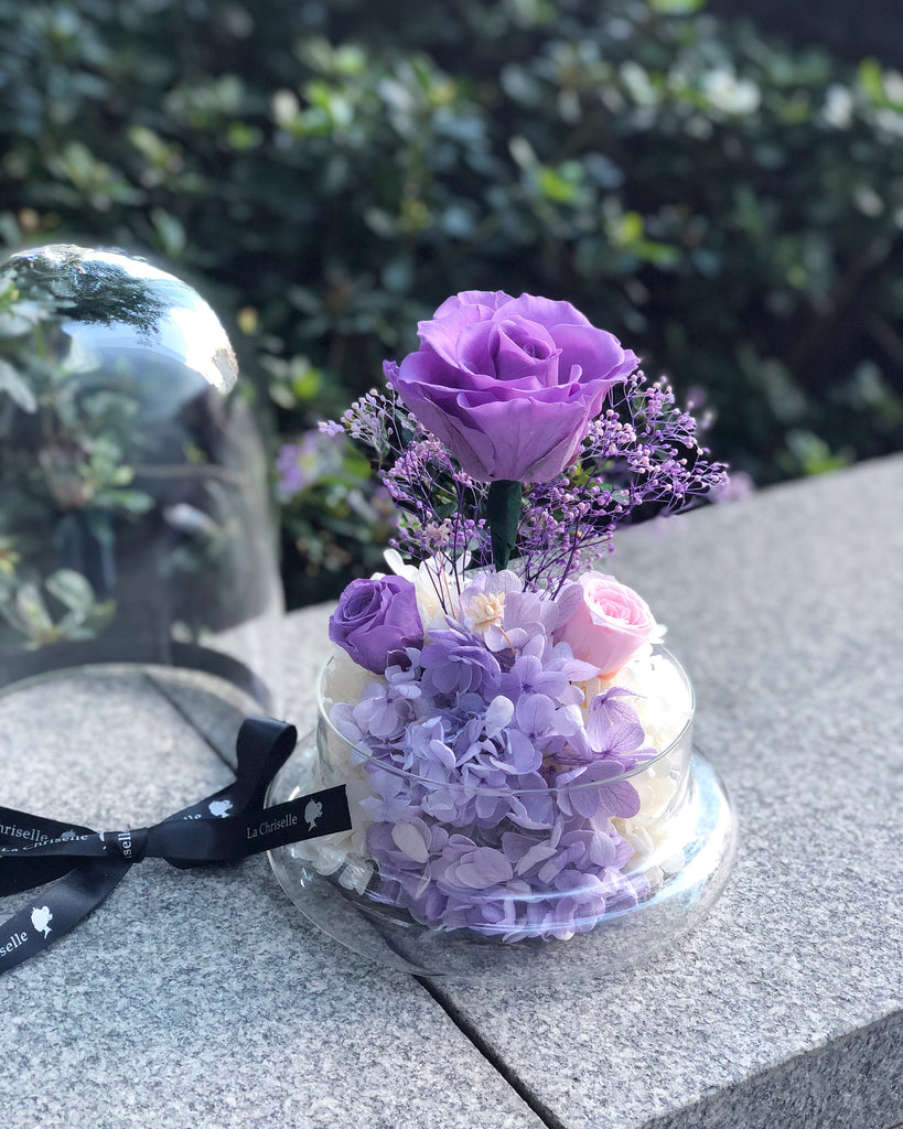 (即日希慎/旺角TOP商場) 紫玫瑰花園保鮮花禮 Best Seller La Romance in Purple Preserved Flowers