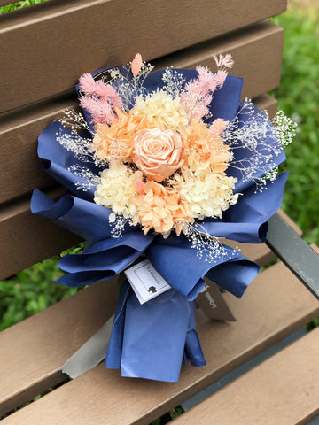 香檳珍珠金屬玫瑰保鮮花束 永生花束 Peach  tune Preserved Roses Bouquet