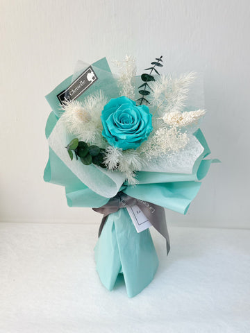 (元宵優惠)Tiffany Blue 小花束保鮮瑰花束 永生花  Mini Surprise Tiffany Blue color Preserved Rose Bouquet