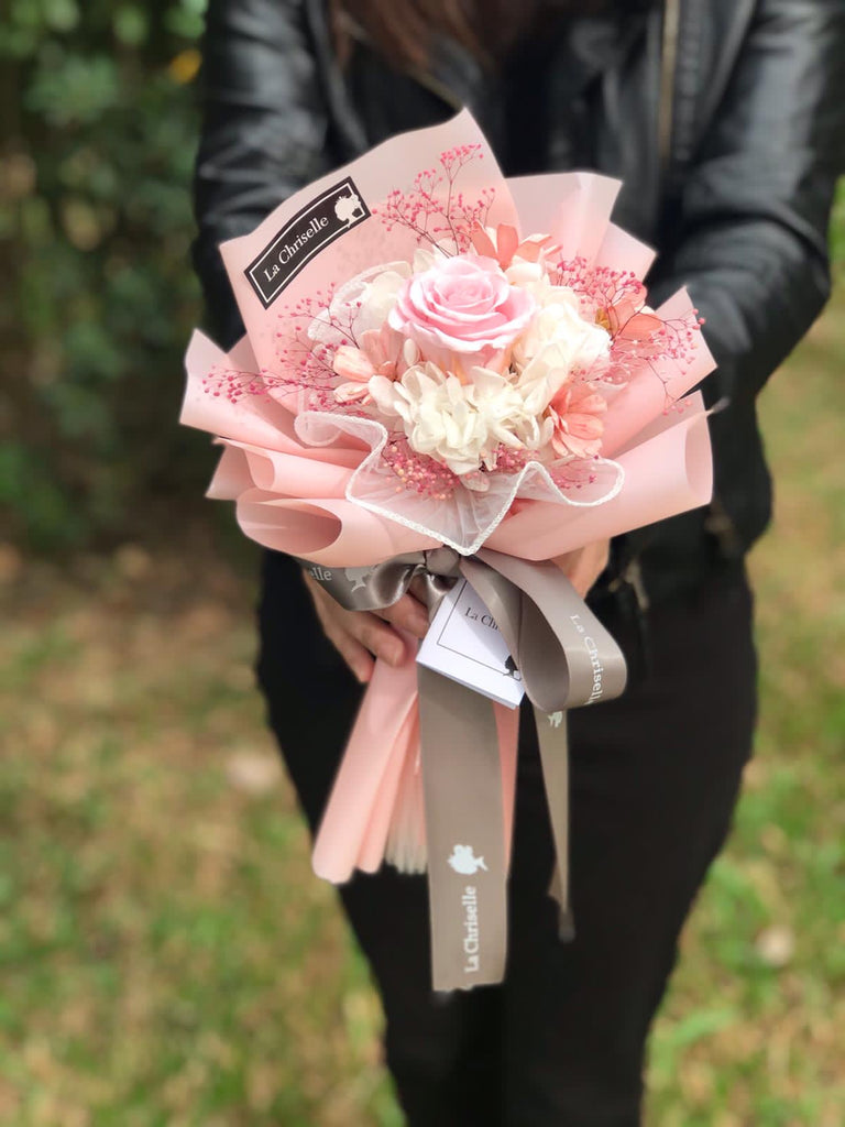 迷你粉紅色保鮮玫瑰花束 Mini Surprise  Preserved Rose Bouquet