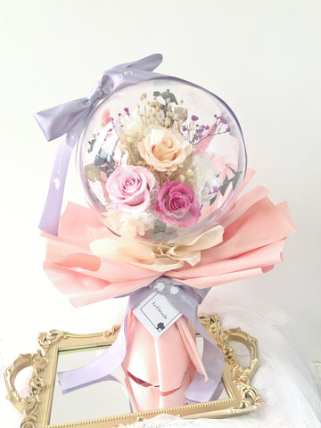 夢幻系-告白氣球花束 生日求婚花束保鮮花 永生花束 Love Balloon Preserved Roses Bouquet Bucket