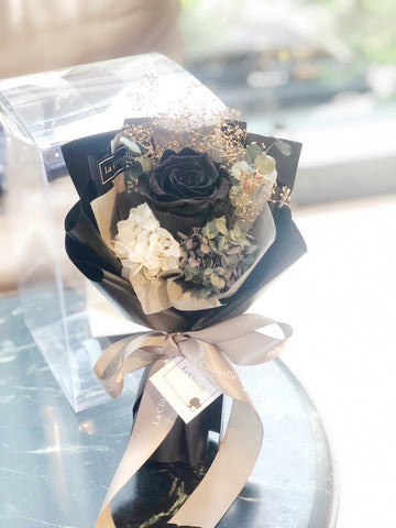 暗黑系迷你黑色保鮮玫瑰花束 Mini Surprise Black Preserved Rose Bouquet