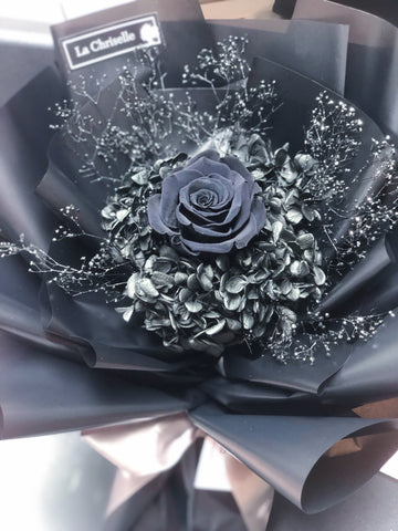 白色情人節系列暗黑系黑色保鮮玫瑰花束永生花  Black Preserved Rose Bouquet白色情人節系列-黑色保鮮玫瑰花束 