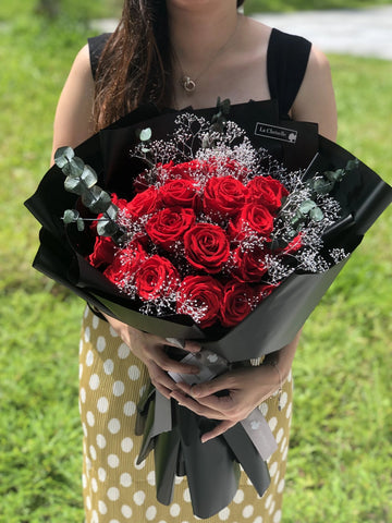 生日求婚 20 枝保鮮玫瑰花束   20 Preserved Roses Bouquet