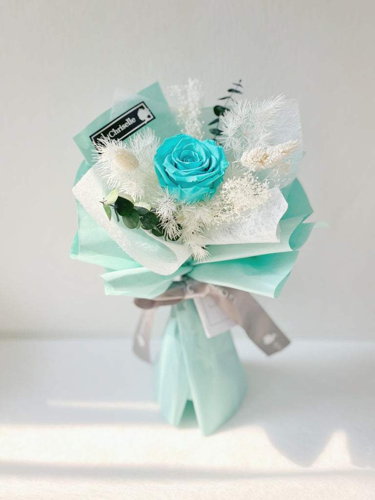 Tiffany Blue 小花束保鮮瑰花束 永生花  Mini Surprise Tiffany Blue color Preserved Rose Bouquet