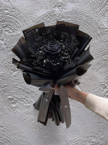黑之呼吸-黑色保鮮玫瑰保鮮花束  永生花束All Black Preserved Rose Bouquet