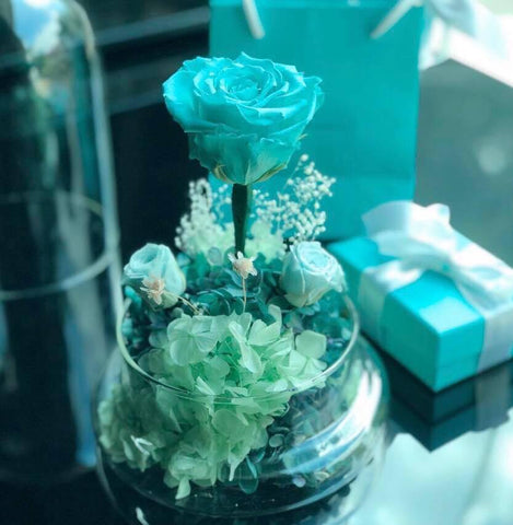 (即日希慎/旺角TOP商場取) Tiffany Blue 玫瑰花園保鮮花禮 現貨Mint Green Preserved Flowers